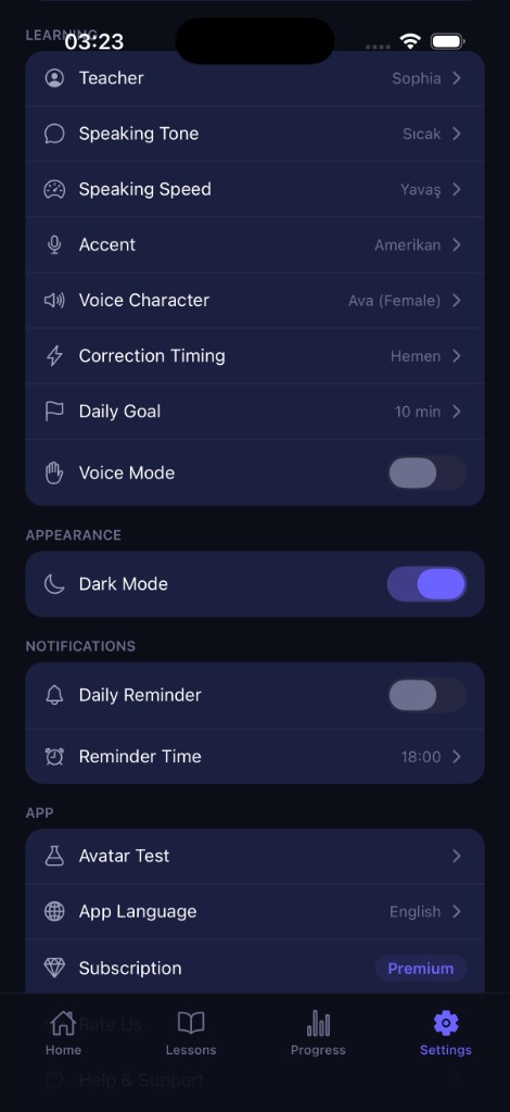 Personalized Settings